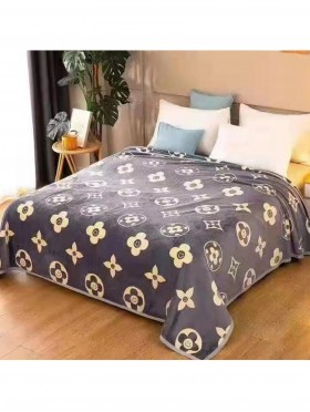 Designer Inspired Embroidered Microfiber Soft Printed Flannel Blanket (with gift packaging) 